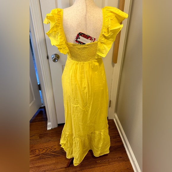 NWT Farm Rio Anthropologie Jaune Dress - Picture 4 of 7
